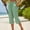 Green, variant on Cotton Capris for Women Plus Size High Elastic Waisted Drawstring Straight Leg Strip Side Button Split Cropped Bottoms Breathable Summer Trousers with Pockets, S-3XL