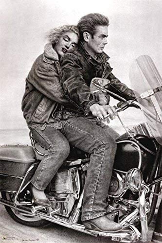 James Dean Marilyn Monroe On Motorcycle Laminated Poster 24 5 X 36 5 Inches Walmart Com Walmart Com