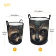 thumbnail image 3 of Balery Tribal Style Raccoon Cesta de ropa redonda con asas, impermeable, independiente, para ropa, juguetes, dormitorio y familia-Small, 3 of 6