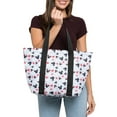 thumbnail image 5 of Women's Disney Mickey & Minnie Mouse Heart Icons Zip Tote Bag Gray Red White, 5 of 7