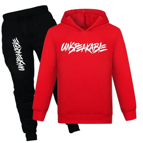 Fshinging Boys Pullover Hoodie and Pants Outfit Set Sport Casual Long Sleeve Fashion Graphic Joggers With Pockets Children's Size 7-8 Years