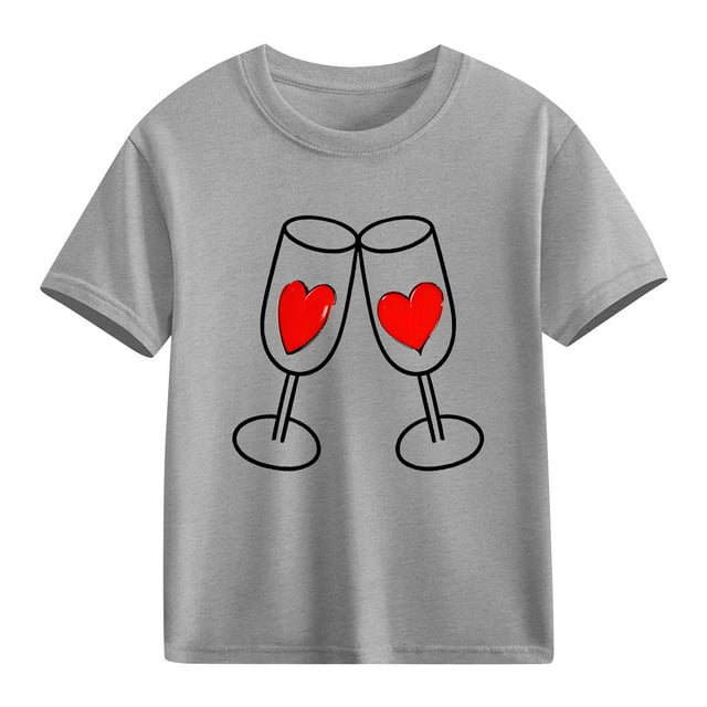 hengsof Children's Daily Short Sleeve Printed T-shirt