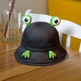 thumbnail image 4 of Sombrero de pescador de rana, gorra de pescador de algodón para disfraz, accesorios de playa Negro, 4 of 9