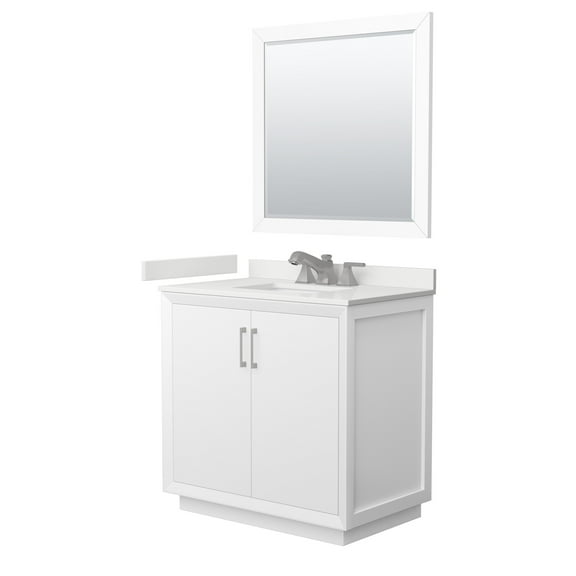 Wyndham Collection Wcf414136s-Qtz-Us3m34 Strada 36" Free Standing Single Basin Vanity Set
