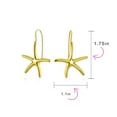 thumbnail image 5 of Bling Jewelry Womens Nautical Tropical Large Starfish Dangle Drop Earrings Fish Hook Gold Plated, 5 of 6