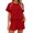 Red#9527, variant on BOOMNY Womens 2 Peice Workout Shorts Sets Solid Short Sleeve Tops Shorts Outfits for Women Summer Casual Matching Sets