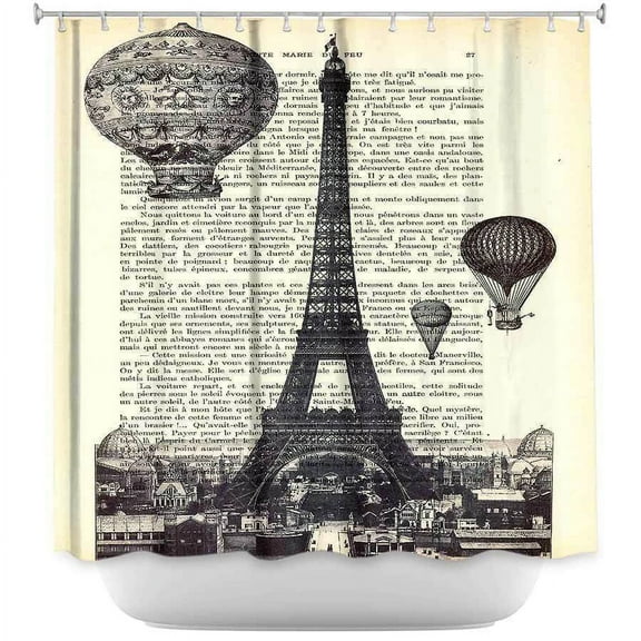 Shower Curtains - DiaNoche Designs by Madame Memento - Eifel Tower