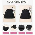 thumbnail image 4 of Sweaters for Women Solid Crewneck Loose Fit Long Sleeve Contrast Cable Knit Pullover Sweater Jumper Tops Black M, 4 of 9