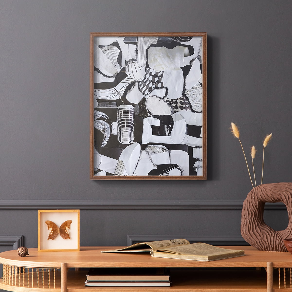 Beverlywood City Forms Framed Print in Brown Solid Wood Framed Print No Nail Hanging