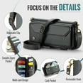 thumbnail image 6 of for Samsung Galaxy S22 Full Body Protection Wallet Folio Flip Case, Shoulder Strap & Wristlet Card Slots Zipper Pocket RFID Blocking Rugged Durable PU Leather Phone Case Cover, Black, 6 of 9