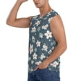 thumbnail image 3 of Easygdp Blue Flower Men's Breathable Tank Tops Sleeveless Sporty T Shirts for Basketball, Mountaineering, Bodybuilding -Large, 3 of 8