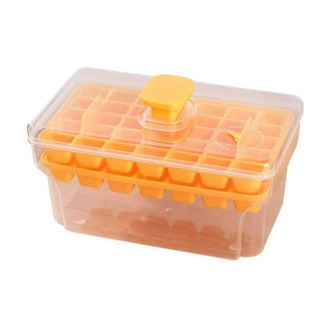 Ruifaya Bandeja con tapa y caja de almacenamiento Bandeja de silicona PP para hacer 32 cubos Lote U7
