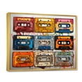 thumbnail image 2 of Designart "Pop Art Cassette Collection I" Music Floater Framed Wall Art Living Room, 2 of 7