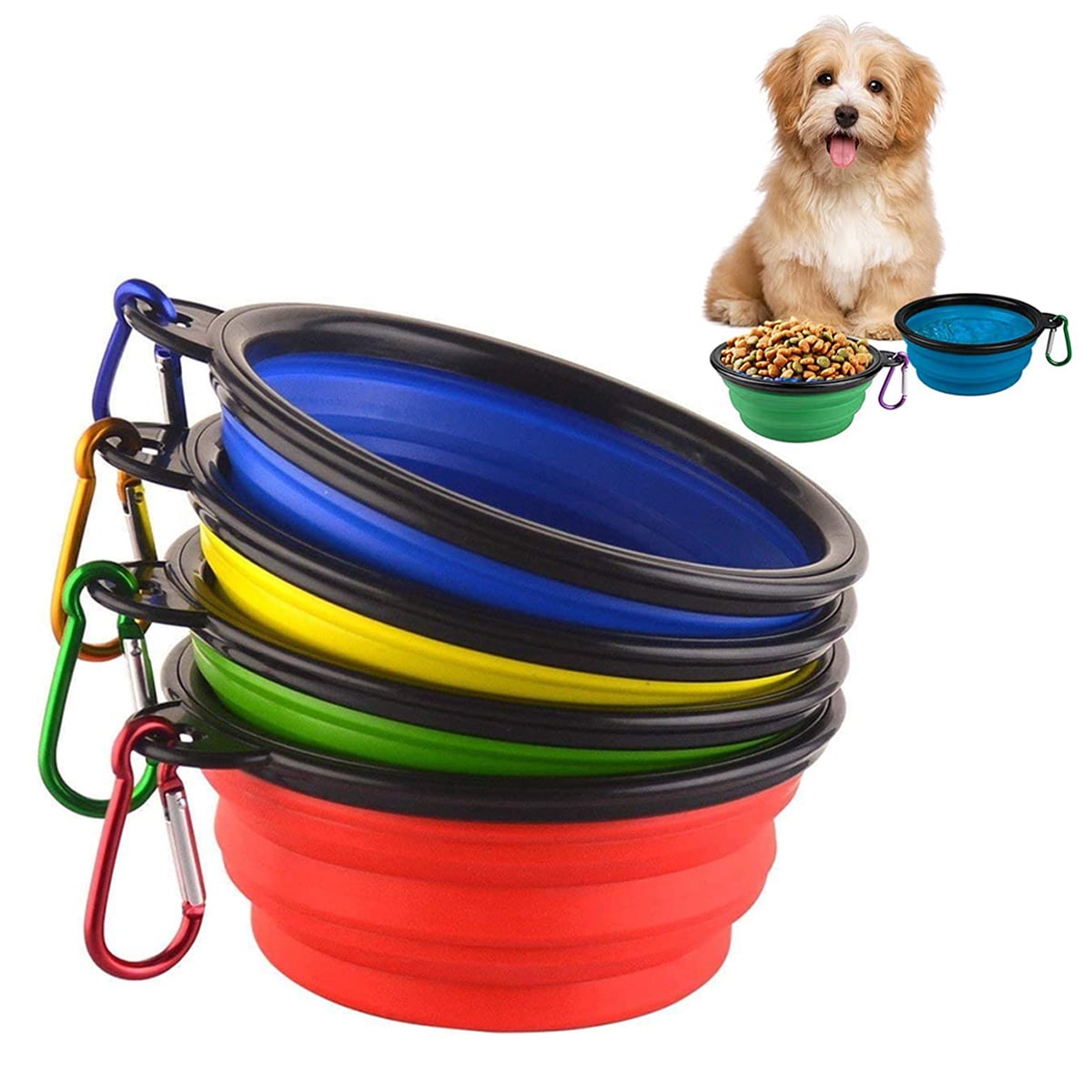 Camping BPA Free Silicone Foldable and Portable Collapsible Hiking Dog Travel Bowls Medium Bowl for Water and Food Puppy or Pet Ideal When Walking Travelling or just Outdoors with Your Cat 