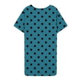 thumbnail image 5 of ZZwxWA Women's Plus Size Polka Dot Print Short Sleeve T Shirt Dress Casual Crewneck Mini Tunic Dress Beach Party Dresses, 5 of 6