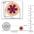 thumbnail image 3 of Dazzlingrock Collection Round Ruby Floral Style Pushback Stud Earrings for Women (Color Red, Clarity Highly Included) in 14K Rose Gold, 3 of 4