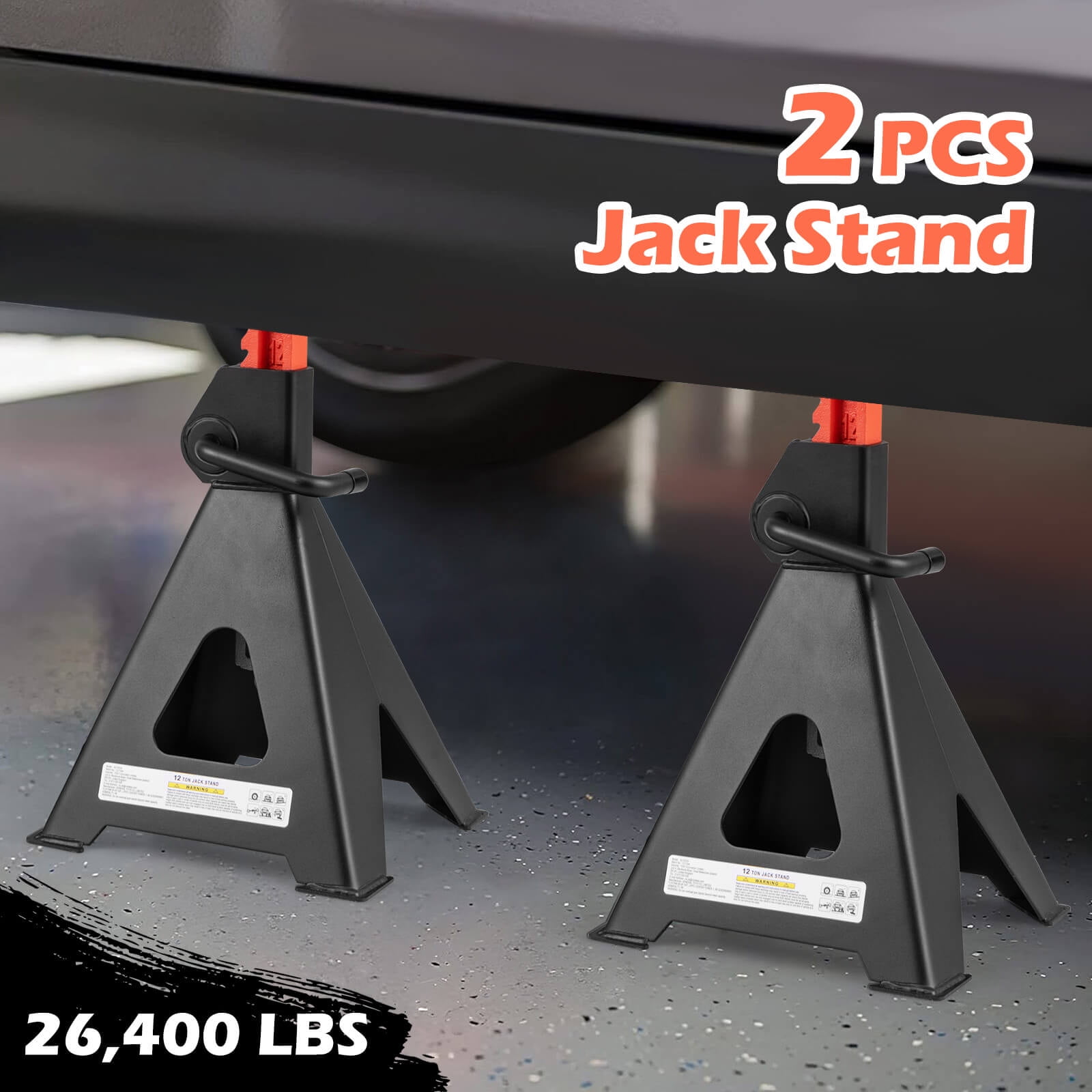 Costway Jack Stands Pack of 2 with Handle Lock & Adjustable Height for Lifting SUV, Sedan