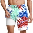 thumbnail image 7 of Yaoyar Mens Swim Trunks with Compression Liner 2 in 1 Board Shorts 9 Inch Quick Dry Swimming Trunks with Pockets, 7 of 7