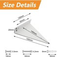 thumbnail image 2 of Dww-shelf Bracket, 4 Pieces, White Triangle Invisible Iron Heavy Duty Wall Floating Bracket For Shelves In Kitchen Study Garden (130140), 2 of 4