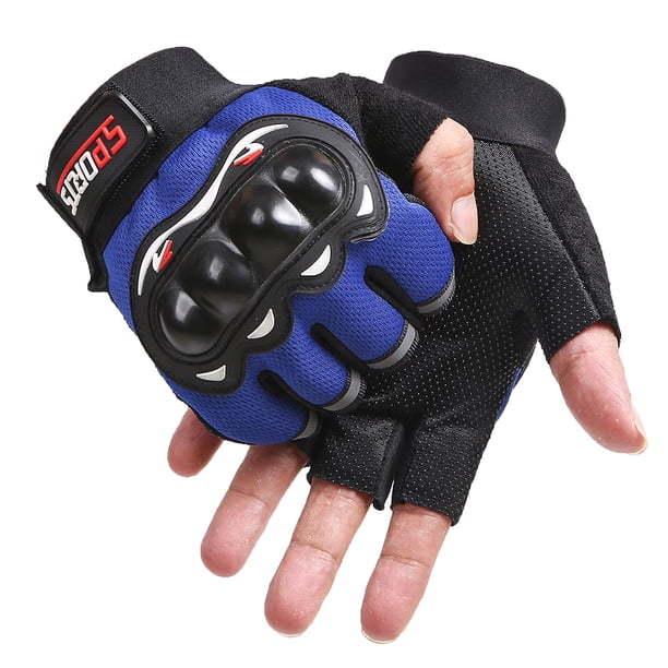 Bicicleta Guantes protectores antideslizantes para bicicleta MTB, motocicleta, bicicleta (medio dedo azul) Tmvgtek Accesorios para bicicletas