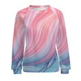 thumbnail image 7 of Colorful Marble Pattern Women's Floral Printed Sweatshirt Long Sleeve Crewneck Casual Loose Vintage Graphic Pullover Tops, 7 of 7