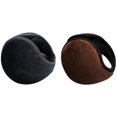 thumbnail image 1 of 2 Pcs Men's Winter Ear Cover Soft Plush Style Warmer Black + Brown, 1 of 2