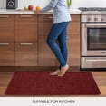 thumbnail image 5 of Vintage Dark Red Doormat Outdoor Entrance 16"x24", Farmhouse Retro Solid Color Linen Texture Absorb Moisture Dirt Door Mats, Non-Slip Rubber Backing Floor Mats Indoor, Low-Profile Front Door Rugs, 5 of 9