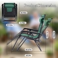 thumbnail image 6 of EDX Zero Gravity Chair XL Padded Folding Outdoor Recliner with Headrest & Cup Holder Tray, Adjustable 0–170°, Heavy Duty Steel Frame, Patio Lawn Beach Lounge Chair, Green, 6 of 8