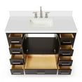 thumbnail image 3 of ARIEL 49" Bathroom Vanity with 1.5" Edge Pure White Quartz Countertop & Backsplash, Center Rectangular Sink, 2 Soft Closing Doors, 9 Full Extension Dovetail Drawers, Brushed Nickel -Espresso, 3 of 8