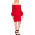 thumbnail image 1 of Vince Camuto Vestido acampanado con manga de burbuja para mujer, rojo, mediano Vince Camuto Alinear, 1 of 2