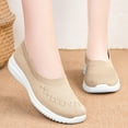thumbnail image 2 of longantii Orthopedic Dress Shoes for Women Arch Support Non Slip Slip on Tennis Shoes Wide Knitted Mesh Stretch Walking Shoes Comfort 2026 New Foam Shoes Beige, 2 of 7