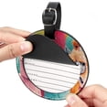 thumbnail image 2 of Alpaca 2pcs PU Leather Round Bag Tags with Privacy Cover and Name ID Tag - Suitcase Tags for Travel Luggage, Handbags, Backpacks, School Bags, 2 of 6