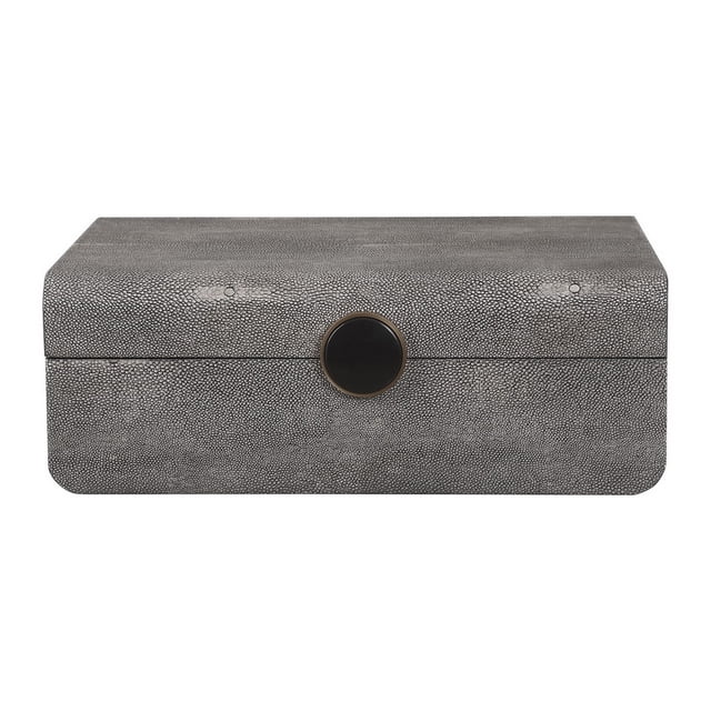 Uttermost Lalique Decorative Storage Box in Brushed Antique Brass, 12.5"