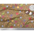 thumbnail image 3 of Soimoi Modal Satin Fabric Spaceship,Star & Telescope Cartoon Print Fabric by Yard 42 Inch Wide, 3 of 3