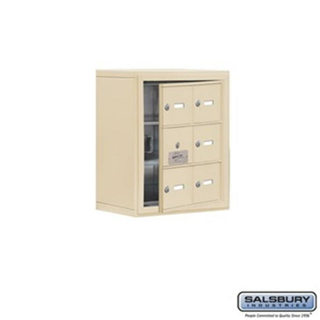 SalsburyIndustries 19138-06SSC Cell Phone Storage Locker With Front Access Panel - 3 Door High Unit, Sandstone