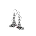 thumbnail image 2 of Antique Silver Finish Celtic Butterfly with Red Stone Dangle Earrings, 2 of 2