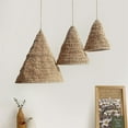 thumbnail image 5 of nvzhuang Handwoven Lampshade Rustic Rope Triangle Shape Ceiling Pendant Lampshade for Tea Room, Bar, 5 of 7