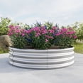 thumbnail image 3 of ACE-GARDEN,1-YEAR-WARRANTY,47.24"*11.42",Round Raised Garden Bed,Metal Raised Beds for Vegetables,Outdoor Garden Raised Planter Box,Backyard Patio Planter Raised Beds for Flowers,Herbs,Fruits(Silver), 3 of 7
