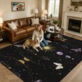 thumbnail image 2 of Area Rugs 5'x7', Mystic Night Sky Carpet Runner Indoor Outdoor Rugs Home Decor Aesthetic, Golden Sun Moon Stars Butterfly Non Slip Mats Washable Accent Rug for Living Room Bedroom, 2 of 8