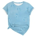 thumbnail image 4 of Womens Short Sleeve Tops Women's Spring/Summer Round Neck Love Printed Loose Casual Short Sleeve T Shirt Tops for Women, 4 of 4
