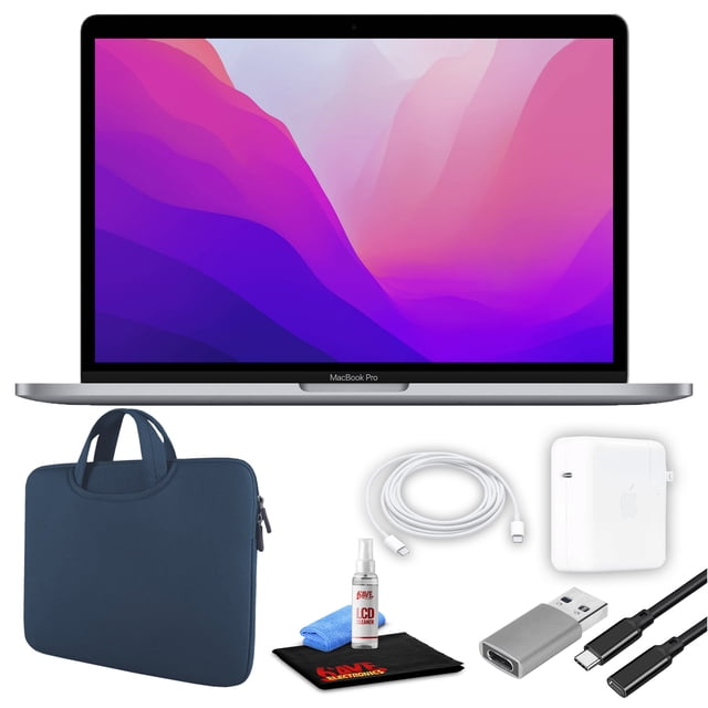 Portátil Apple MacBook Pro de 13" (M2, 2022, SSD de 512 GB, gris espacial) + kit de paquete