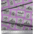 thumbnail image 3 of Soimoi Purple Cotton Jersey Fabric Boat & Mountain Nature Print Fabric by the Yard 58 Inch Wide, 3 of 3