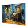 thumbnail image 2 of Designart "Turquoise Painted Bathroom V" Bath & Laundry Metal Wall Decor, 2 of 5