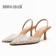 thumbnail image 2 of Moda de verano 2024, tacones altos para mujer, decoración de perlas, zapatos de tacón con talón descubierto para mujer, Sandalias de tacón alto con punta estrecha, zapatos elegantes para mujer, 2 of 5