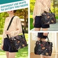 thumbnail image 5 of FORMRS Insulated Lunch Bag for Work School Unisex Large Capacity Cooler with Shoulder Strap, Black Floral Pattern, 5 of 6