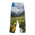 thumbnail image 3 of Lsque Mountain Daisy Meadow Print Women's Pajama Pants, Lounge Pant - Comfortable Home Wear,Elastic Waistband, Stylish Design-X-Large, 3 of 9