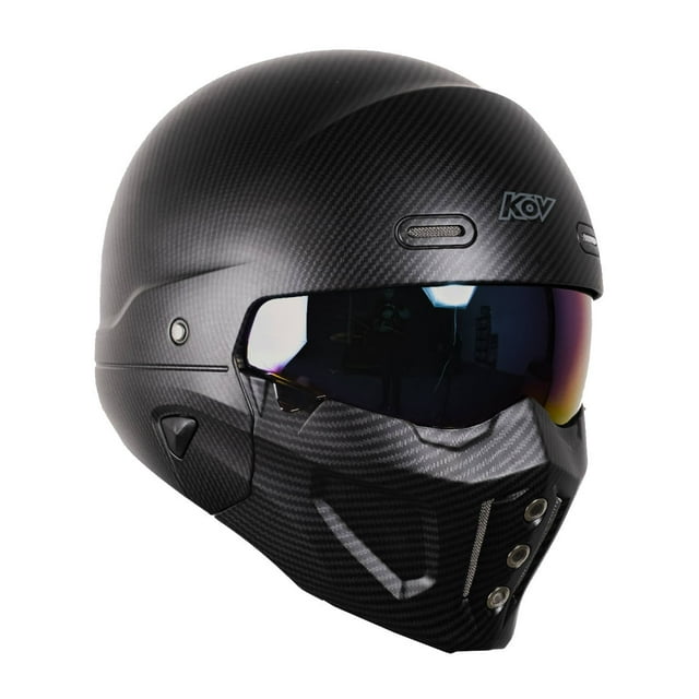 Casco Abierto De Moto KOV Spectrum Carbon Negro XL
