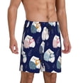 thumbnail image 2 of Balery Mom And Baby Owls Pantalones cortos de pijama de punto de algodón para hombre con cinturilla y bolsillos-X-Large, 2 of 6