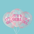 thumbnail image 3 of Ballons en latex transparents de 30 cm pour fille, avec confettis roses (lot de 6), 3 of 3