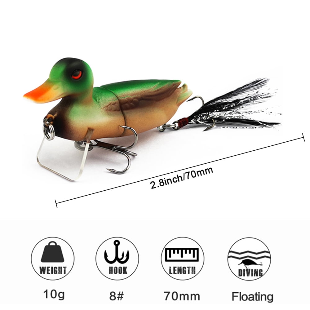 1PC Topwater Fishing Lures For Bass 3D Duck Floating Artificial
